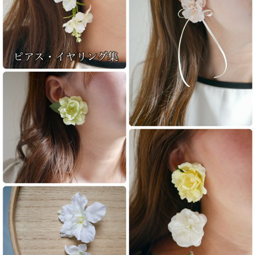 ジャンヌ】フラワーイヤーカフ 造花アクセサリー イヤーカフ