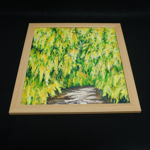 油絵 油彩 油彩画 絵 絵画 【ミモザの森】 油絵 油彩 油彩画 絵 絵画 【ミモザ】F4号 絵画 HR 通販