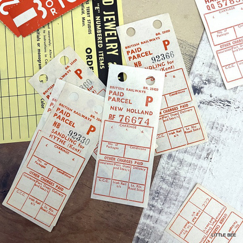 460・R-1664 イギリス鉄道 荷物用ラベル 10枚 古いチケット 海外紙物