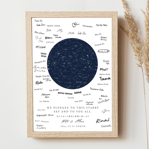 送料無料】スターマップ 寄せ書き用 結婚証明書 人前式 ゲストサイン