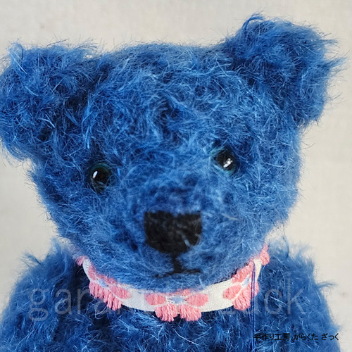 がらくたざっく テディベア/15cm4月生まれ・瑠璃色ブルーbear