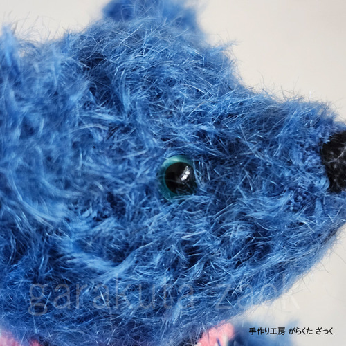 がらくたざっく テディベア/15cm4月生まれ・瑠璃色ブルーbear