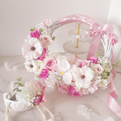 ラプンツェルカラー♡リースブーケ♡ブートニア付き リースブーケ ラプンツェルカラー ミッキー スワロ