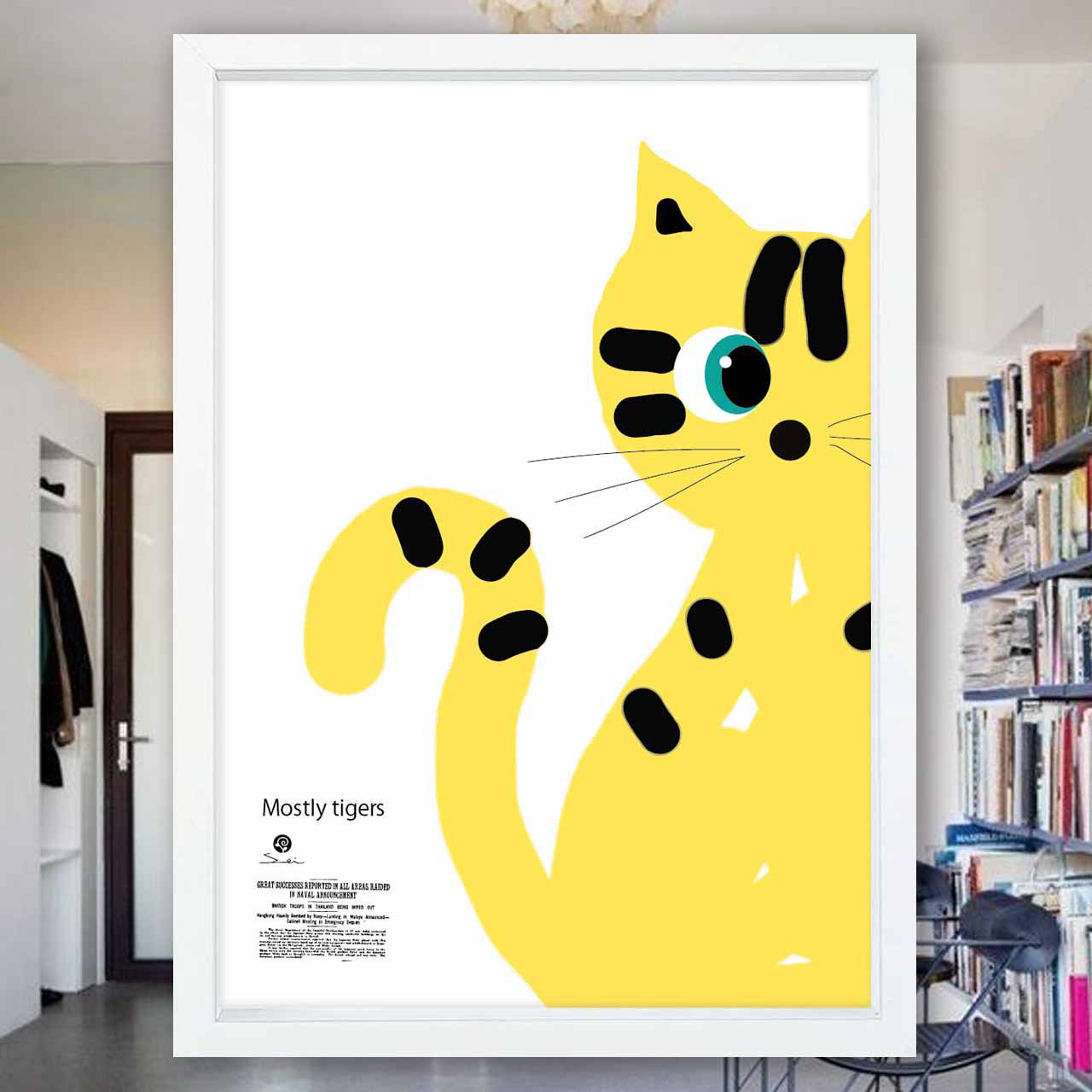 ほぼトラ　ネコ　お気に入り9600件突破　イラスト　ポスター　アートポスター　アート/sei検索新着順　3394