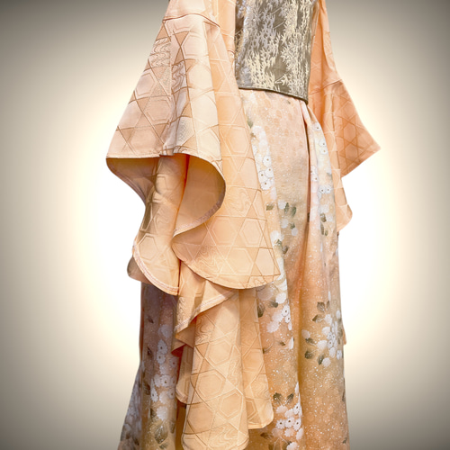 ドレープ袖 着物ガウン ドレスガウン 羽織 着物リメイク B71103 ドレープ袖 着物ガウン ドレスガウン 羽織 着物リメイク 演奏会 結婚式