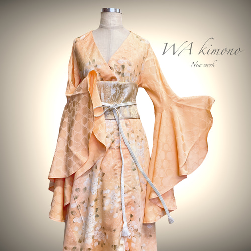 ドレープ袖 着物ガウン ドレスガウン 着物リメイク 演奏会 結婚式