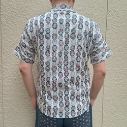 半袖和柄シャツ（達磨つなぎ模様） 3枚目の画像