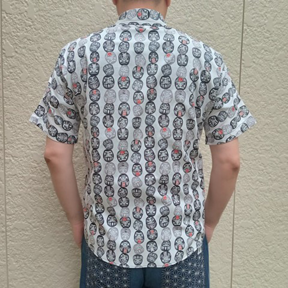 半袖和柄シャツ（達磨つなぎ模様） 3枚目の画像