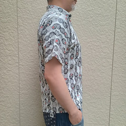 半袖和柄シャツ（達磨つなぎ模様） 2枚目の画像