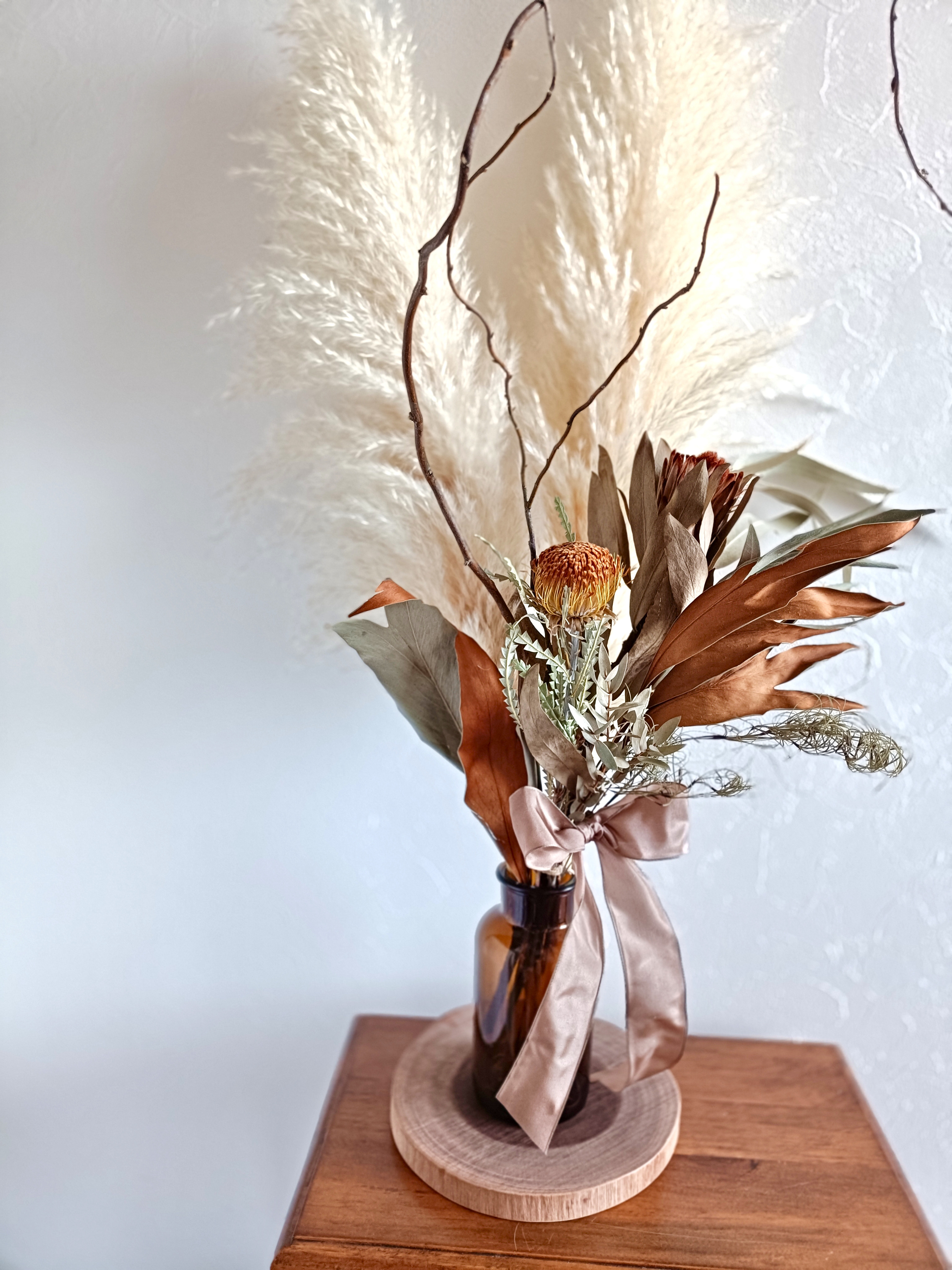 お洒落アンティーク系ドライフラワーセット　パンパスグラス   開店祝い　周年祝い新築祝い　インテリア店舗装飾