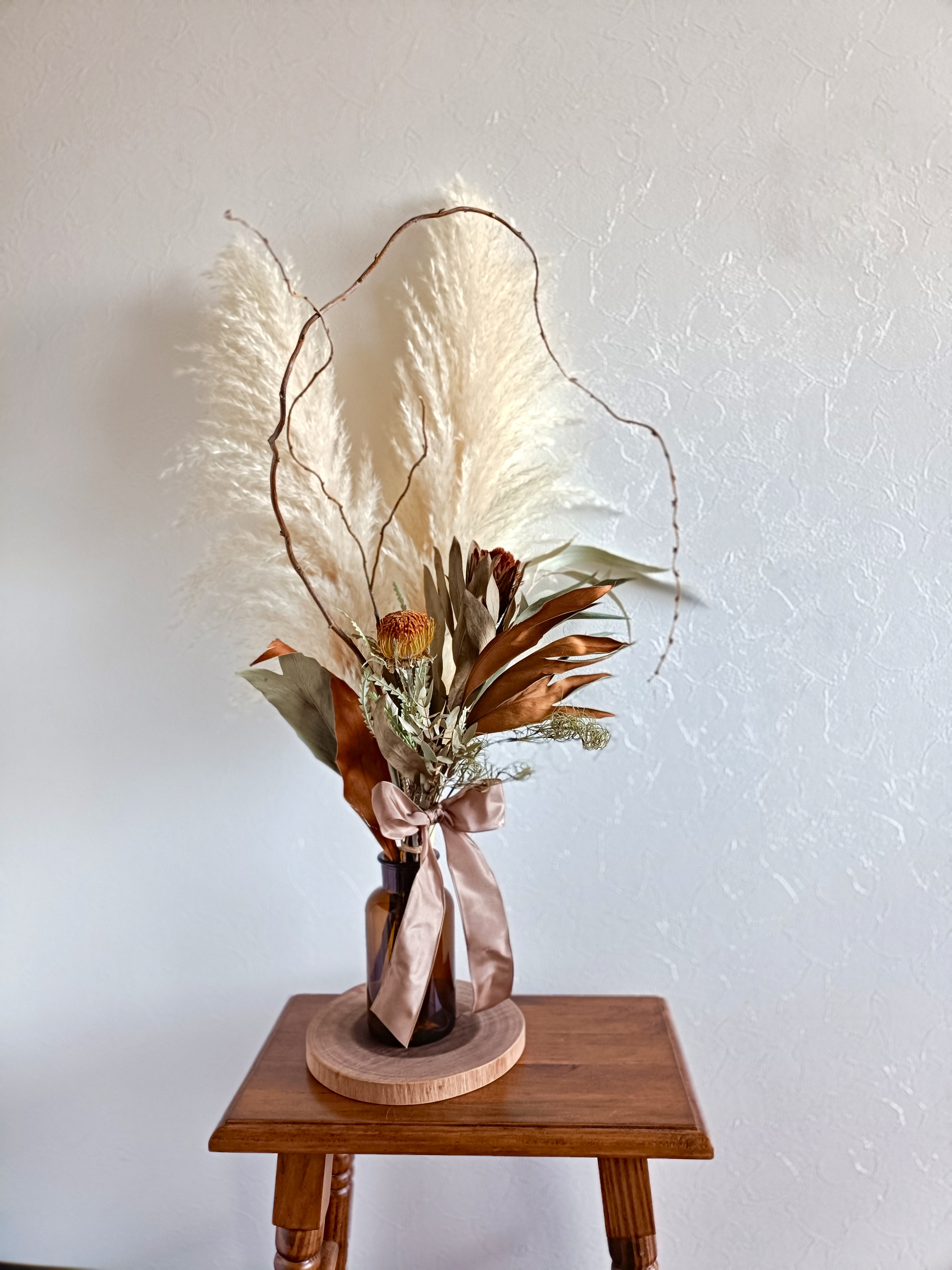 お洒落アンティーク系ドライフラワーセット　パンパスグラス   開店祝い　周年祝い新築祝い　インテリア店舗装飾