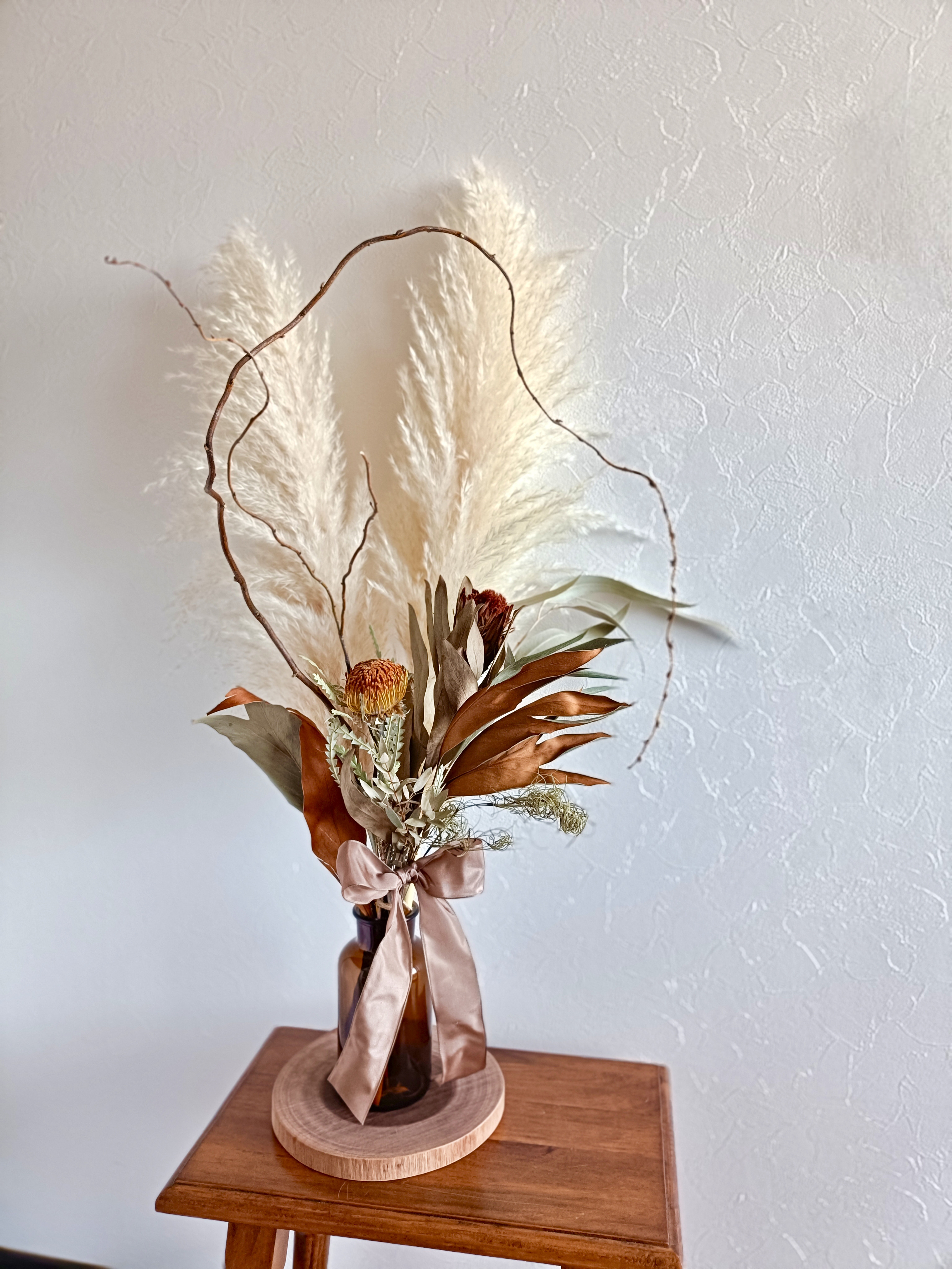 お洒落アンティーク系ドライフラワーセット　パンパスグラス   開店祝い　周年祝い新築祝い　インテリア店舗装飾