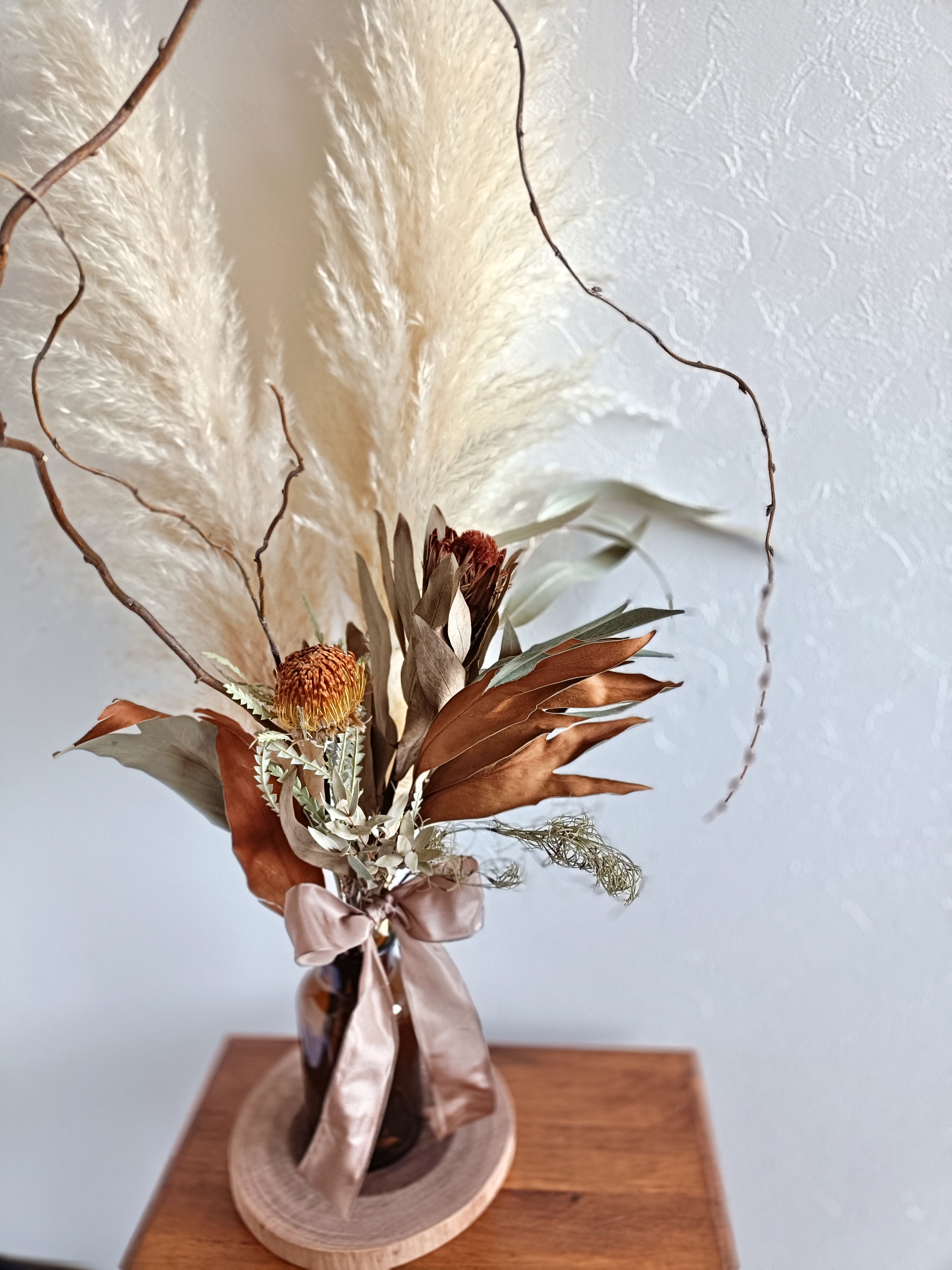 お洒落アンティーク系ドライフラワーセット　パンパスグラス   開店祝い　周年祝い新築祝い　インテリア店舗装飾