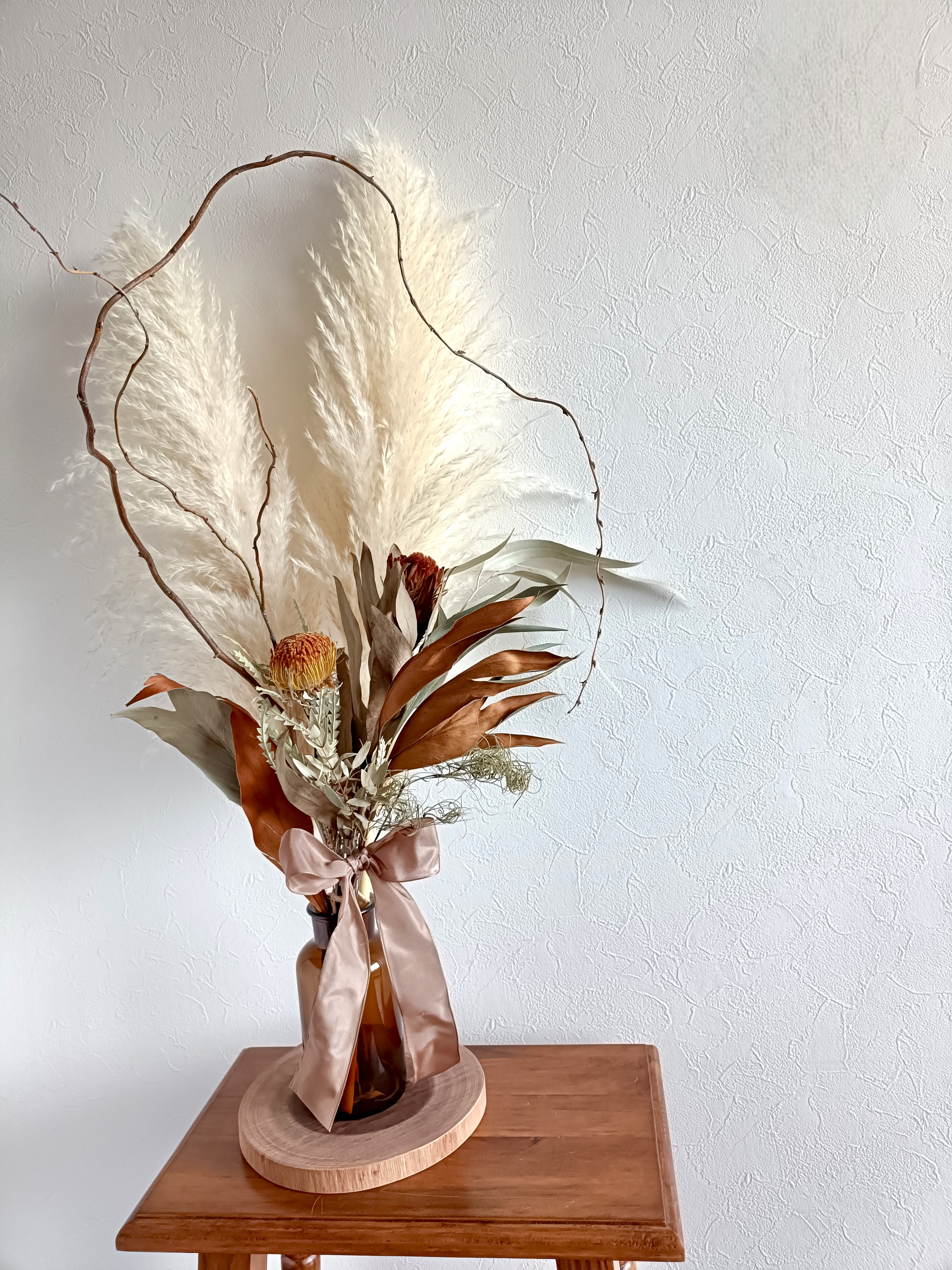 お洒落アンティーク系ドライフラワーセット　パンパスグラス   開店祝い　周年祝い新築祝い　インテリア店舗装飾