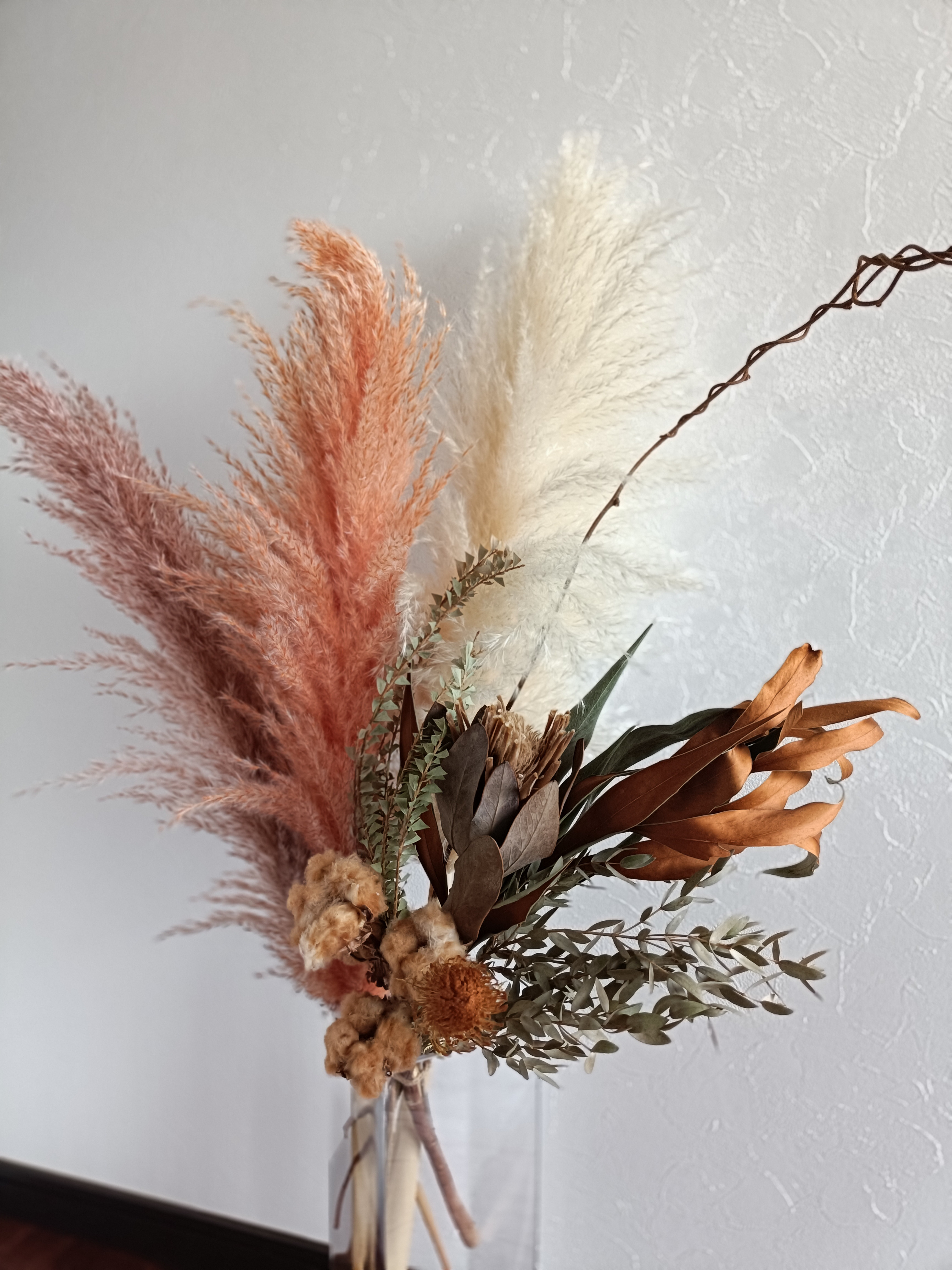 お洒落アンティーク系ドライフラワーセット　パンパスグラス   開店祝い　周年祝い新築祝い　インテリア店舗装飾