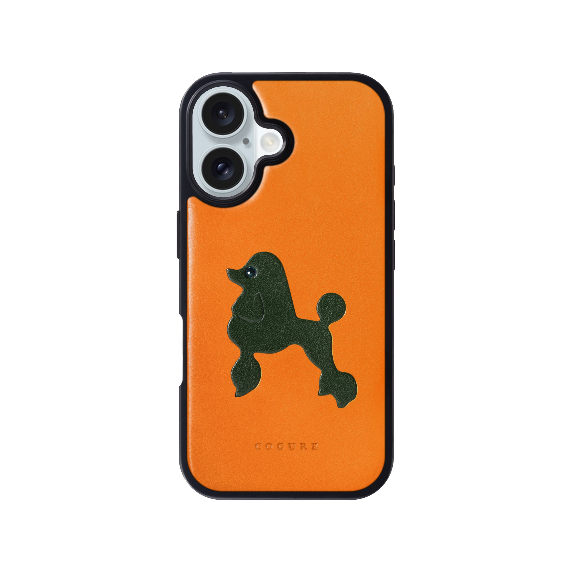 iPhone16 バックカバーケース イタリアンサドルレザー プードル犬柄 6色<COTPoo>