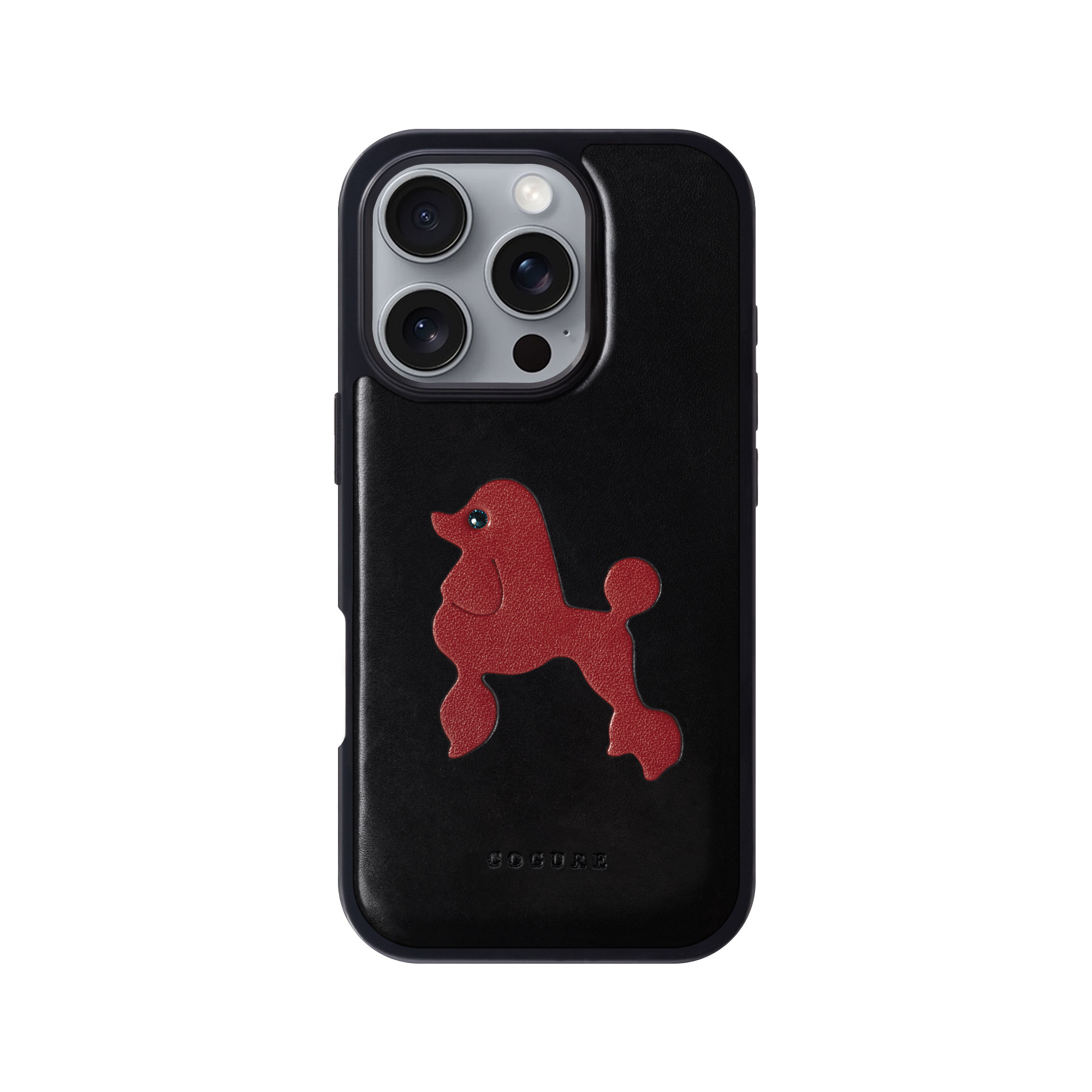 iPhone16Pro バックカバーケース イタリアンサドルレザー プードル犬柄 6色<COTPoo>