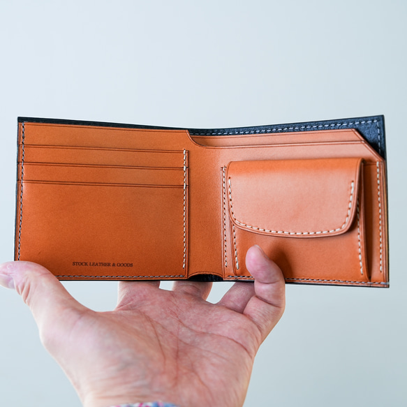 二つ折り財布 ハーフウォレット [ ブラック ペイズリー柄 ] 8枚目の画像