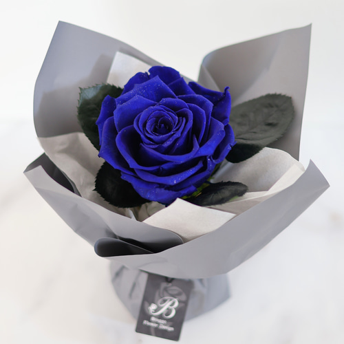 33本ブルーバラブーケ フラワー プレゼント お祝い 枯れない花 特別な