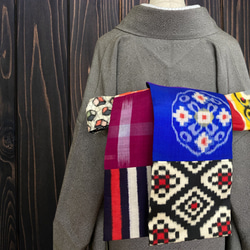 *絹お着物リメイク　パッチワーク*19　大人の兵児帯　半幅帯　長尺　ハンドメイド 6d30f714a9d451b874104042d2ca76