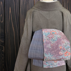 着物反物*大島絣 花菱青緑と大島紬亀甲男物でお仕立て致しました大人の