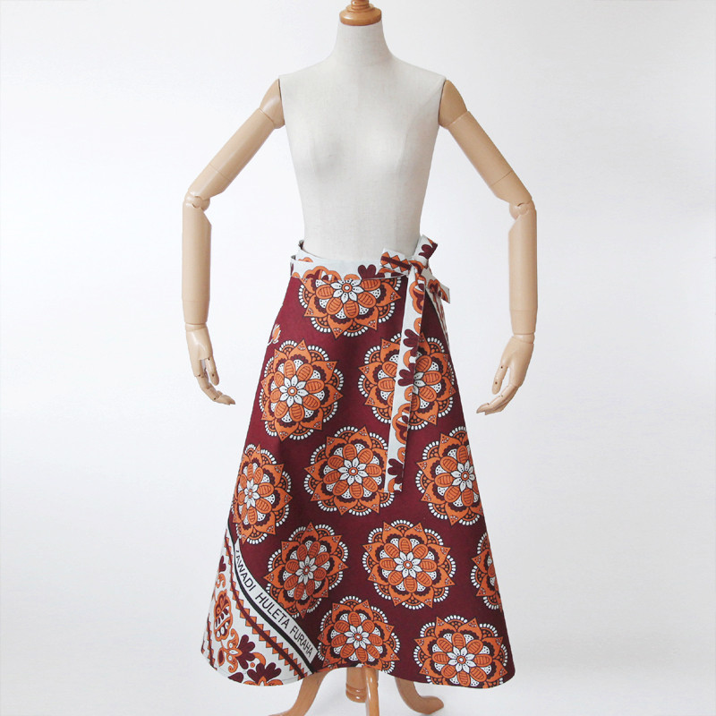 カンガの巻きスカート（ アフリカ布スカート ）ラップスカート ロングスカート 送料込み2026