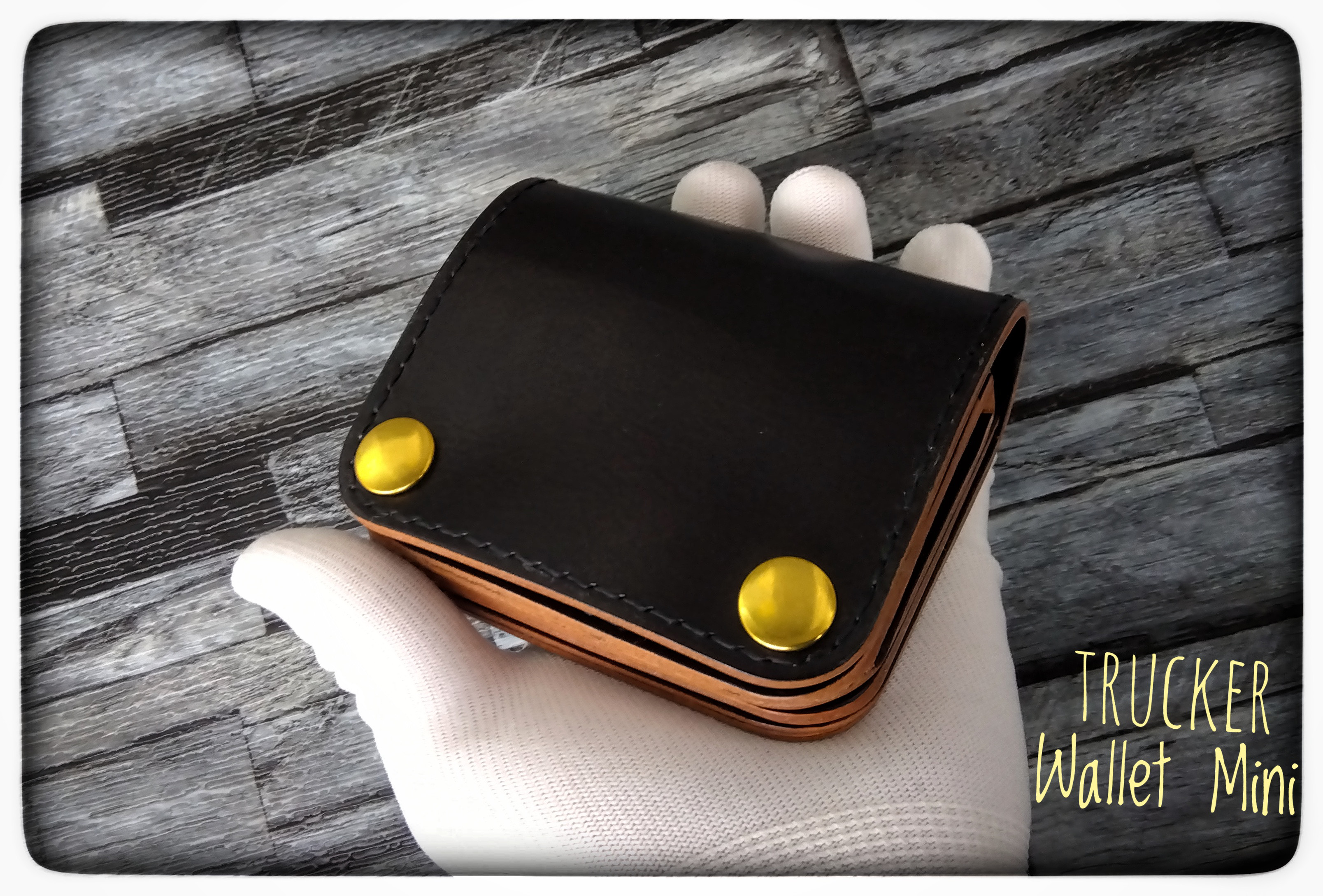 ◇お札を折らない◇トラッカーウォレット ミニ◇差し込み式 茶芯サドル