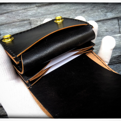 ◇お札を折らない◇トラッカーウォレット ミニ◇差し込み式 茶芯サドル