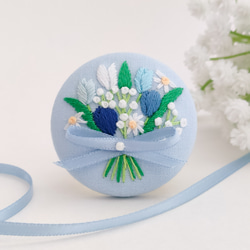 受注制作】夏の終わり〜線香花火の刺繍ブローチor刺繍ヘアゴム