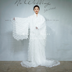 ウエディングドレス.白.着物風ドレス.打ち掛け.レース.結婚式.挙式.Y2564 ウエディングドレス.白.着物風ドレス.打ち掛け.レース.結婚式.挙式