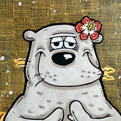 アクリル画　さすらうシロクマ アクリル画 さすらうシロクマ アクリル画 さすらうシロクマ アクリル画