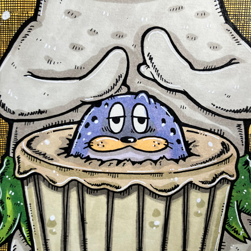 南国極地】シロクマ アザラシ 絵 動物 絵 イラスト 原画 イラスト yoc