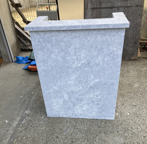 ☆【受注製作】☆ホワイトストーン柄☆石目☆御影調☆受付カウンター