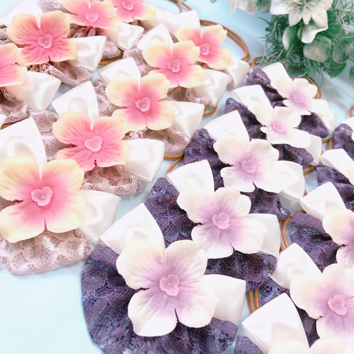 送料無料】⭐️紫陽花レースリボン【B】⭐️業務用【20本