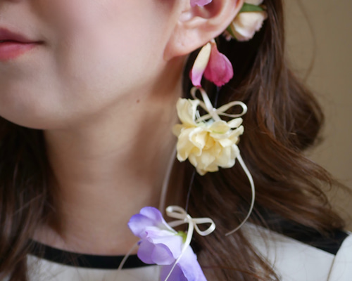 シャルロット】フラワーイヤーカフ ウェディングアクセサリー