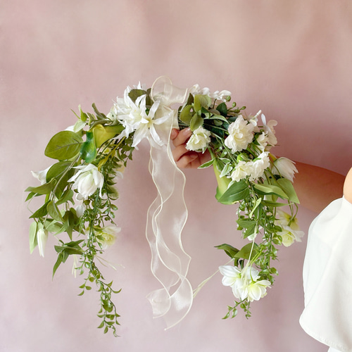 胡蝶蘭とカラーリリーのバレリーナブーケ/ウェディングブーケ/ホテル