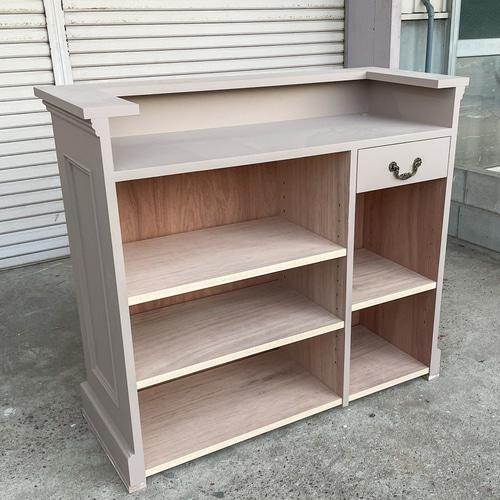 ネイルサロン向けレジカウンター（W1200ピンクベージュ）受付