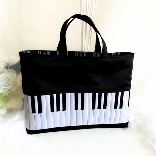 レッスンバッグ ピアノ ハンドメイド 再販9✨本物のピアノみたいなレッスンバッグ｜上品で高級感ある立体