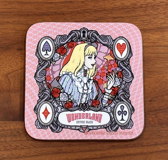 木製コースター(GOTHIC ALICE WONDERLAND) 2枚目の画像