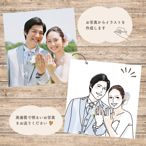 ウェルカムボード イラスト カジュアル 似顔絵 おしゃれ 結婚式