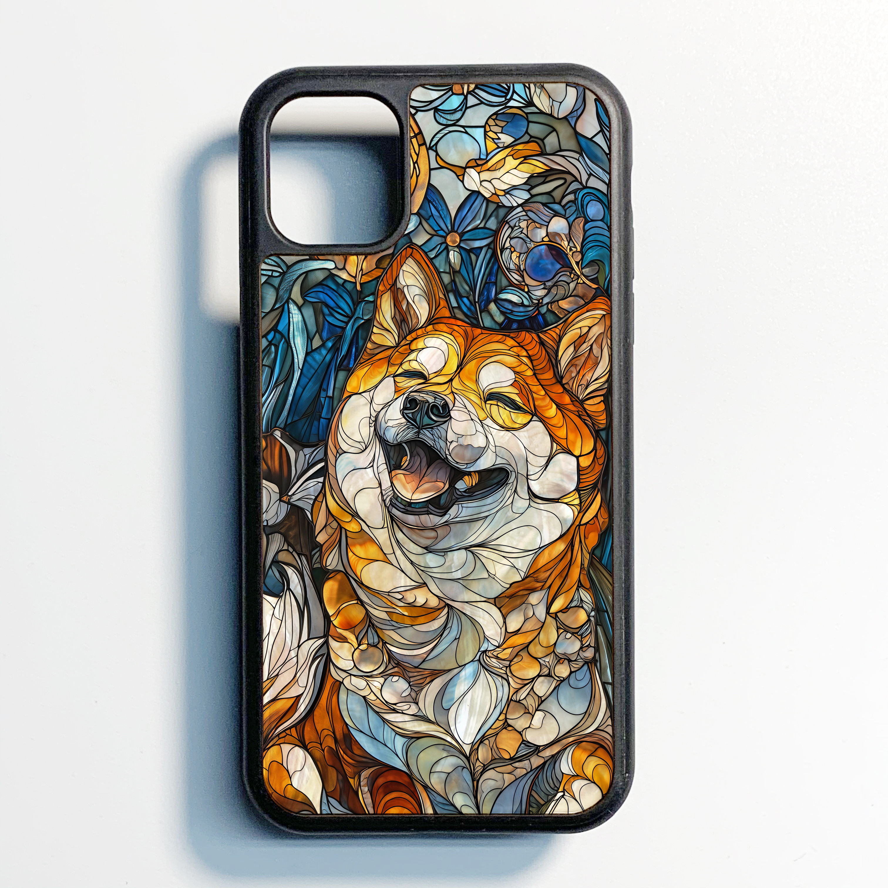 iPhone 17 16 柴犬 笑顏 螺鈿風 名入れ可 天然貝シェル 全機種対応 ケース 耐衝撃カバー 063