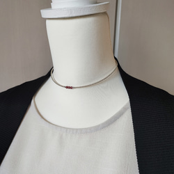 とても小さなシャンパンガーネットの３粒チョーカー（マグネット金具へ変更可能です） 13枚目の画像