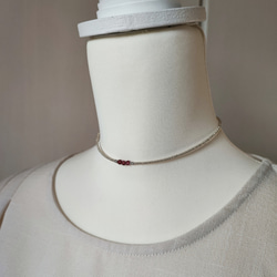 とても小さなシャンパンガーネットの３粒チョーカー（マグネット金具へ変更可能です） 20枚目の画像