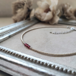 とても小さなシャンパンガーネットの３粒チョーカー（マグネット金具へ変更可能です） 4枚目の画像