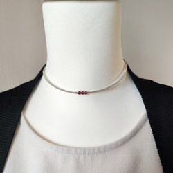 とても小さなシャンパンガーネットの３粒チョーカー（マグネット金具へ変更可能です） 9枚目の画像