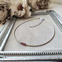 とても小さなシャンパンガーネットの３粒チョーカー（マグネット金具へ変更可能です） 7枚目の画像