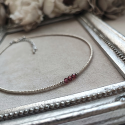 とても小さなシャンパンガーネットの３粒チョーカー（マグネット金具へ変更可能です） 17枚目の画像