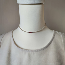 とても小さなシャンパンガーネットの３粒チョーカー（マグネット金具へ変更可能です） 19枚目の画像