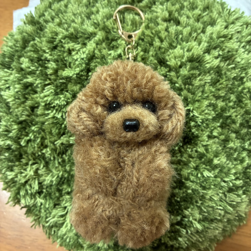 一緒にお出かけ＊うるうるおめめのトイプードル ポンポン毛糸
