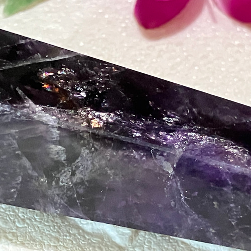 多層ファントム　スモーキーアメジスト　虹入り　紫水晶　天然石　ポリッシュポイント アメジストファントム ポリッシュポイント｜マライカ公式通販